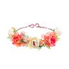 Lofruiin Women's Bohemian Simulated Rose Flower Wreath Adjustable Rose Flower Headband Seaside Party Floral Headpiece (Coral)