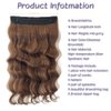 Wire Hair Extensions with 4 Secure Clips Long Wavy 24 inch Curly Synthetic Hair Invisible Transparent Wire Extensions Hairpiece for Women Adjustable Headband Hailriss Hair Chestnut Brown Color