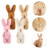 20 Pieces Mini Plush Rabbit Tiny Joint Rabbit 2.4 Inch Small Bunny Doll Soft Bunny Stuffed Animal Toys for Easter Birthday Cake Wedding Decorations Party Favors (Long Plush Style)