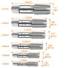 6-Piece NPT Pipe Tap Set, Precision Carbon Steel NPT Tap Set for Clean Accurate Threads, 1", 3/4", 1/2", 3/8", 1/4", 1/8" NPT Tap, Perfect for Plumbers Mechanics DIYers, with Durable Plastic Case