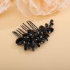 Rumtock Black Hair Comb for Wedding Brides Bridesmaid Women Girls Handmade Hair Accessories Side Headpiece (Black)