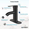 gotonovo Matte Black Stainless Steel 304 Bathroom Faucet Farmhouse Single Handle Lavatory Basin Vanity Sink Faucet with Supply Line