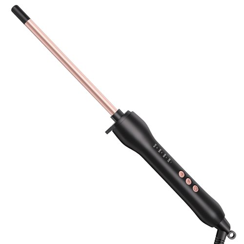 HCAH 3/8 Inch Curling Iron, Tiny Curling Wand for Short & Long Hair, Ceramic Small Barrel Curling Iron with Adjustable Temperature, Thin Curling Iron Wand Includes Heat Resistant Glove