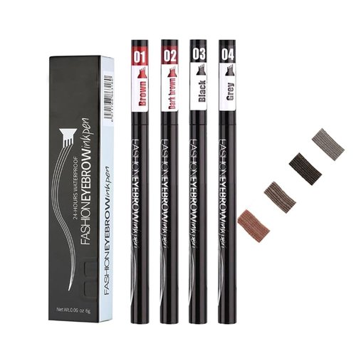 QUEMISS Eyebrow Pencil Waterproof Liquid Eyebrow Pen Brow Pencil Makeup Long Lasting 3D 4 Fork Tip Brow Pen 4 Pack Fork Tip Brow Pen Microblade Brow Pencil