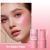 Cream Blush Stick, Natural Glow Finish Looking, Hydrating Lightweight Shiny Blush Cream, Long Wearing Blendable Blush for Cheeks & Lips (#4 Nude Pink, 1 PC)