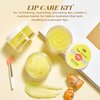 ANAI RUI Lip Care Kit - Lip Sugar Scrub Set, Lip Sleeping Mask & Lip Exfoliator Scrub - Overnight Lip Skin Treatment - Scrub & Moisturizer for Dry Chapped Cracked Peel Lips (Turmeric+Honey)
