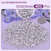400PCS SS30/6mm Crystal Rhinestones (Clear), Bedazzling Flatback Glass Rhinestones for Crafting DIY Nail Art Makeup Decoration, Gems Diomand Charms for Tumbler Shoes Clothing Mug