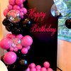 MOXMAY Black and Hot Pink Balloons Garland Arch Kit With Clear Bobo Balloons, 151Pcs Latex Balloons Different Sizes 18 12 10 5 inch for Valentine Day Birthday Holiday Party Decorations