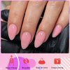 AddFavor Short Almond Press on Nails, 360pcs Pink Fake Nails Press ons Glossy Gel Acrylic Press ons Nails Short Almond Nails Set with Glue Adhesive Tabs for Women Girls