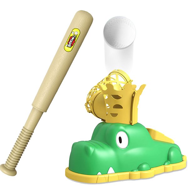 Kids Baseball Batting Tee Trainer Sports Set Boys Pitching Machine Toy Birthday Gift for Boys - 3-5 Years Old Toddler 4-6 Year Old Boys Sports Outdoor Toy with Pitching Machine/3 Balls/Telescopic Bat
