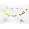 Starsgarden Happy New Year Banner for NYE Decorations 2024 - Gold Glitter | Happy New Year Sign for 2024 New Years Decorations | New Years Eve Party Supplies 2024