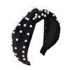 Guissi New Pearl Headbands Vintage Artificial Pearl Headbands Hair Hoop Twisted Velvet Tie Beading Wide Hairband Hair Accessories Hair Barrettes for Women Lady - 2 Packs