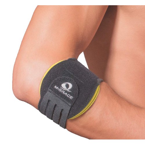 M-Brace AIR Elbow Brace Tennis Elbow Brace, Elbow Support, Elbow Strap, Epicondylitis, Elbow Compression, Swiftly Adjustable Compression, Pad Included, Regular Size, Black