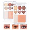 GEUUFEA 8 Colors Nude Eyeshadow Palette-Warm Neutral Shade, Long Lasting & Blendable Matte and Shimmer Eye Shadow Palette Makeup for Beginner