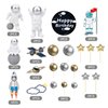 22 Pcs Space Cake Topper,Outer Space Cupcake Toppers Astronaut Figurine Birthday Space Themed Party Decorations Supplies Planet Rocket Pearl Balls and Star DIY Cake Toppers for Kids Party Baby Shower