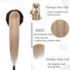 Rich Choices Claw Clip Ponytail Extension Human Hair 20 Inch Real Hair Ponytail Balayage #18P613 Ash Blonde Highlighted Bleach Blonde 120g One Piece Clip In Long Ponytail Hair Extension For Women