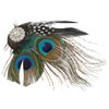 Veemoon 3pcs Butterfly Faux Peacock Feather Hair Clip with Artificial Pearl Rhinestones for Women, Bridal & Wedding Party