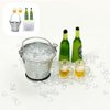 COMPACTINI Miniature Model 1:12 Scale Set Dollhouse Accessories Beverage Beer Bottle Miniature Mug/Ice Cube/Bucket (Bottle 2P, Mug 2P, Ice Cube, Bucket)