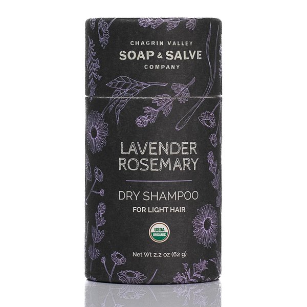Chagrin Valley Soap & Salve Organic Natural Dry Shampoo Powder – Light Hair - Absorbs Oil, Adds Volume & Refreshes Hair Between Washes – Vegan – No Talc – Lavender Rosemary Light Hair Dry Shampoo
