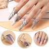 Noverlife 10PCS Wudu Nail Rings for Acrylic Nails, Size Adjustable Fingernail Rings No Adhesive, Reusable Halal Nail Ring Set, Daily Wear Non-Tarnish, Silver Metal Ring for Press on Nails with No Glue