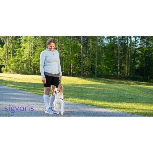 SIGVARIS Women’s Essential Cotton 230 Closed Toe Calf-High Socks 20-30mmHg