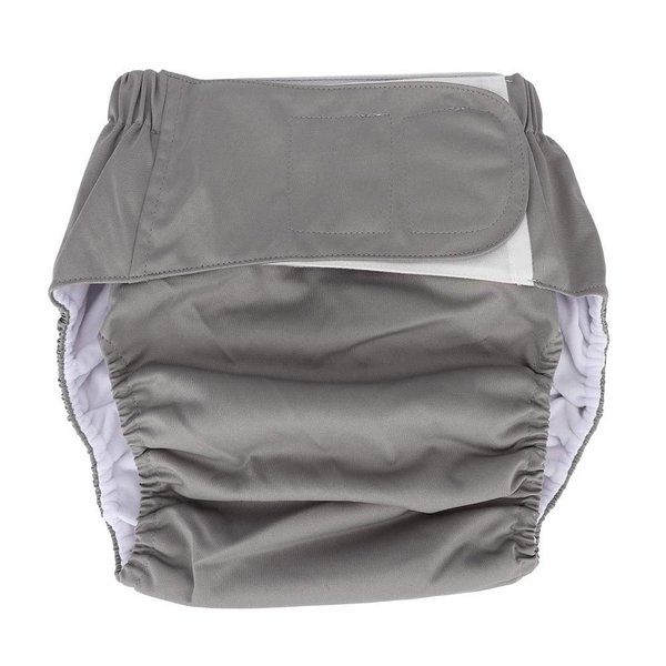 Adult Cloth Diaper, Waterproof & Reusable Elderly Incontinence Nappies Underwear with Maximum Absorbency for Men or Women, Waist: 19.7-49.9inch(Gray)