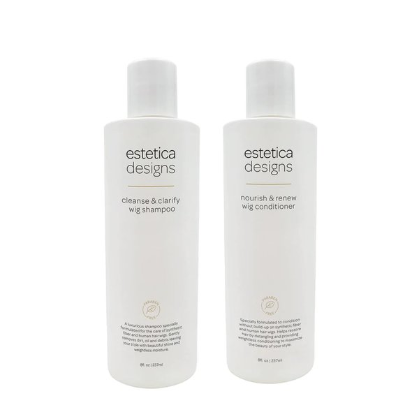 Estetica Designs Wig Shampoo & Conditioner Wig Cap Bundle Not Just Wigs Care Sheet