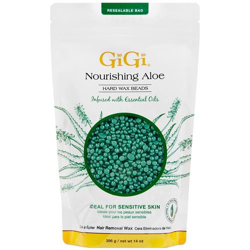 GiGi Nourishing Aloe Hard Wax Beads for Hair Removal, 14 oz bag