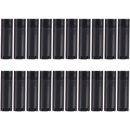 FZBNSRKO 5ml 50 Pcs Empty Oval Deodorant Lip Balm Tubes Twist-up Refillable Mini Size Containers for Carry-On Travel,DIY Deodorants,Black