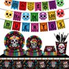 116 Ps Mexican Party Supplies 16 Guests Mexican Party Decorations Including Mexican Fiesta Party Paper Plates Dinner Plates Napkins Cups Set for Cinco De Mayo Mexican Party Decoration