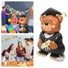 DEARMAMY Bear Balloons Graduation Foil Balloons Bear Shaped Animal Balloons Graduation Cap Balloon Congrats Grad Bear Balloons Graduation Party Decorations Supplies
