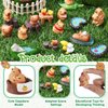 Simgoing 36 Pcs Mini Capybara Figures Playset Include 19 Simulation Capybara Model 15 Miniature Garden Accessories 1 French Fries Ornament 1 Egg Tart Ornament for Birthday Christmas Decorations Gifts