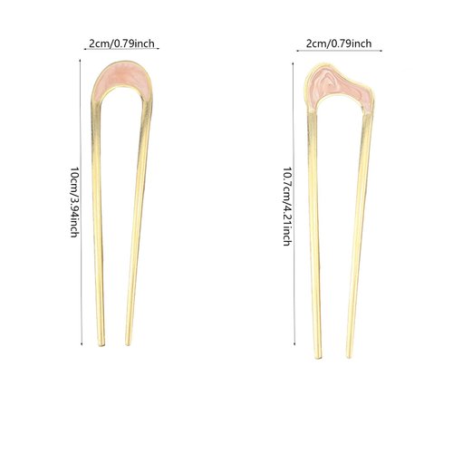 6 PACK Metal U Shape Hair Fork Sticks Updo Hair Bun Chignon Wedding Hair Pins Hair Styling Tool Bridal Hair Accessories for Women and Girls