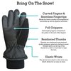 N'Ice Caps Kids Waterproof Thinsulate Warm Winter Gloves (Black 1, 5-6 Years)