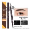 Terrilee Eyebrow Pencil 5 Pieces Pack - Waterproof and Sweat-proof Eyebrow Definer Pencil 5 Colors Set with Eyebrow Brush- Eyebrow Pencils for Brown,Black,Light Brown,Grey and Dark Brown Hair (Black (5 Colors Pack))