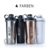 BlenderBottle Radian Shaker Cup Insulated Stainless Steel Water Bottle with Wire Whisk, 26-Ounce, Matte Black