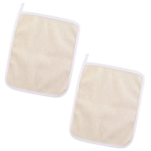 TOPJINZHIONE 2 Pcs Exfoliating Face and Body Wash Cloths Towel Nylon Two Sides Exfoliating Scrub Massage Bath Cloth for Women and Man Washcloth with Soft Handles and Fine Mesh