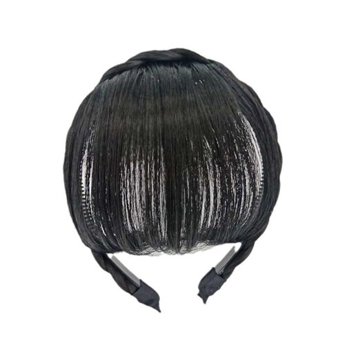 Tustao Natural Fake Bangs Hair Piece Clip Long Wig Synthetic Hair Band Bangs Headband Headbands For Women, 1PC