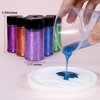 Renfio Holographic Ultra Fine Glitter Powder Metallic Resin Glitter 2.11 Oz (60g) PET Flakes Crafts Sequins 1/128" 0.008" 0.2mm Epoxy Chips Flakes for Tumblers Slime - Laser Black
