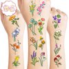 140 PCS Small Wildflower Floral Temporary Tattoos Birthday Party Decorations Supplies Favors Spring Flower Bouquets Decor Tattoo Stickers Gifts For Game Boys Girls Classroom School Prizes Reward