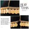 Aukmla Coins Head Chain Gold Sequin Headpiece Hair Chains Festival Costume Headband Hair Accessories for Women and Girls