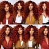 Reddish Brown Curly Weave Human Hair Bundles Color 33 Human Hair Copper Red Brown Kinky Curly Bundles Double Weft Remy Hair Extensions Wet and Wavy Bundles Silky and Soft 26 28 30 Inch