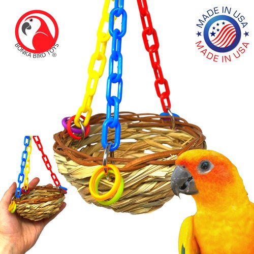 Bonka Bird Toys 1622 Nest Swing Small Parrot Basket Cage Toy Cockatiels, Parakeets, Budgies, and Similar