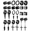 ONESING 12 Pairs Black Magnetic Earrings for Men Clip On Earrings for Men Fake Earrings Mens Earrings Hoop Dangle Earrings Black Earrings for Men Women Fake Piercing Non-Piercing Earrings Set