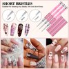 SAVILAND 6pcs Nail Art Liner Brushes Set: Nail Brush Gel Polish Painting Nail Art Design Brushes Pen with Crushed Diamond Rhinestone Handle for Pulling Lines,Sizes 7/9/11/13/17/23 mm