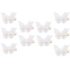 10PCS Butterfly Hair Clip Lace Butterfly Hairpins Hair Accessories for Women Girls (White)