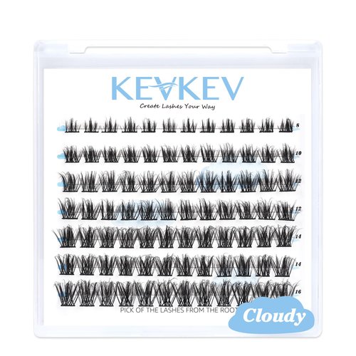 Lash Clusters 84 Pcs Cluster Lashes Individual Lashes DIY Lash Extension Lashes That Look Like Extensions Wispy Lashes Eyelash Clusters Thin Band & Soft (Cloudy 3D-Fluffy,D-8-16mix)