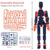 MEIEST 4 PCS T13 Action Figure,Multi-Jointed Movable Robot 3D Printed Mannequin Dummy 13,Multiple Accessories, Desk Decoration, Creative Gifts