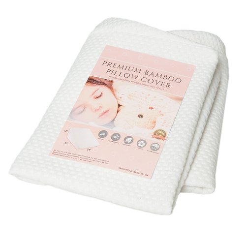 PLANETOFBAMBOO Bamboo derived Viscose top Layer Replacement Wedge Pillow Cover (25 x 24 x 12) with Zipper - Sweat-Absorbent, Moisture-Wicking, Odor-Free Wedge Pillow Case Cover – White