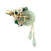 Chinese Lucky Jade Hairpin Women Vintage Tassel Hair Clip Hanfu Accessories Antique Cosplay Hair Clip Gift